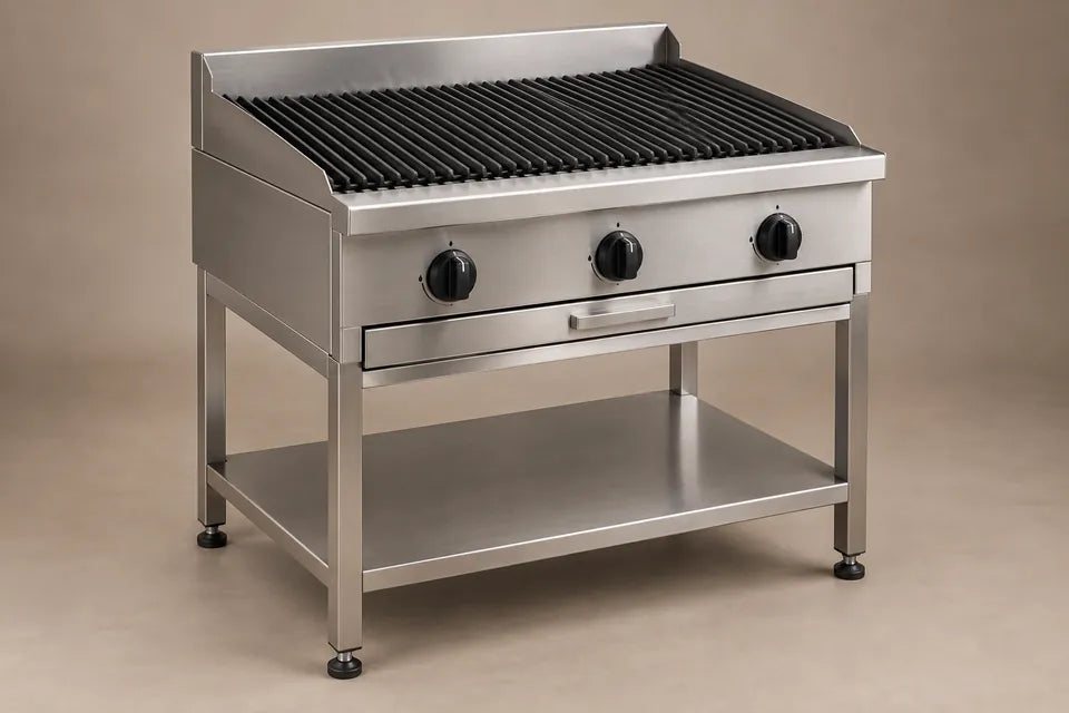 Ilustración de asador comercial a gas