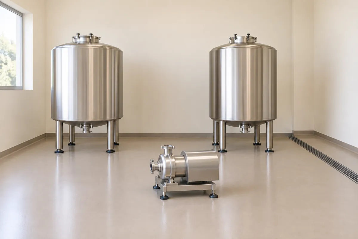 Ambiente ilustrativo con bomba sanitaria y tanques preparados para definir su instalación