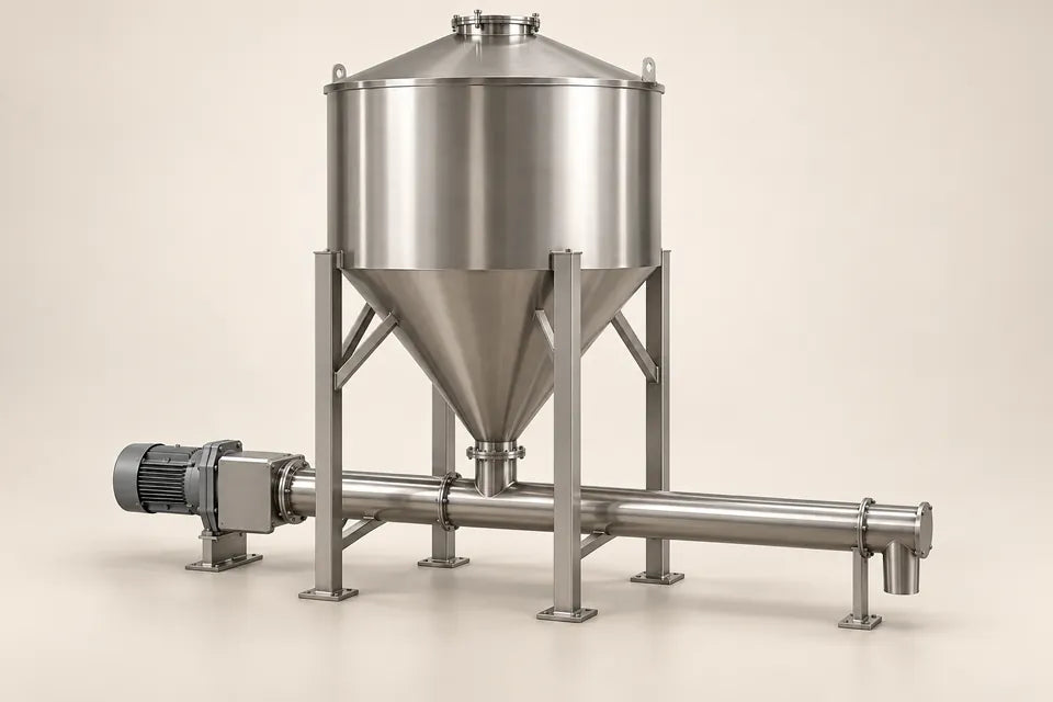 Ilustración de silo con extracción integrada