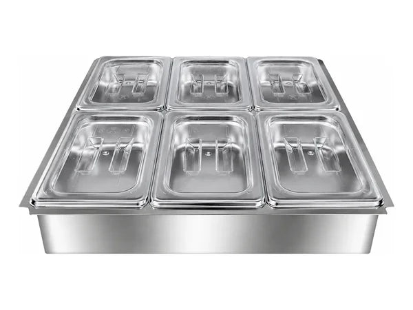 Mercainox · Charola con seis insertos